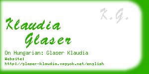 klaudia glaser business card